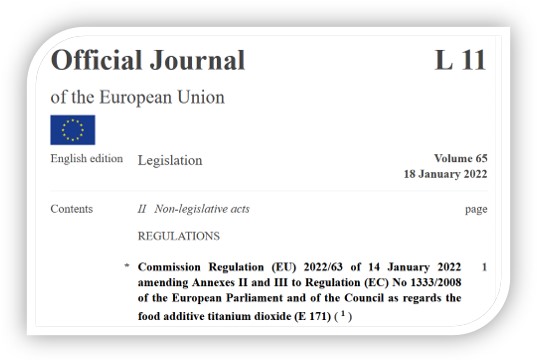 EU Official Journal Titanium Dioxide