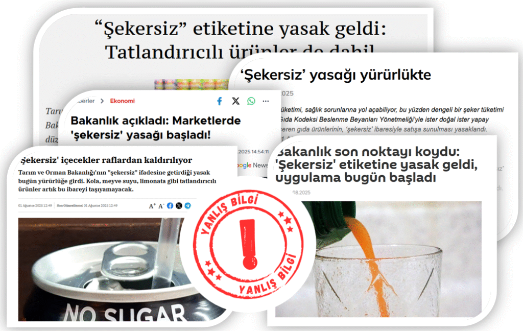 "Şekersiz Ürünler Yasaklandı" Haberi Yanlış Bilgidir