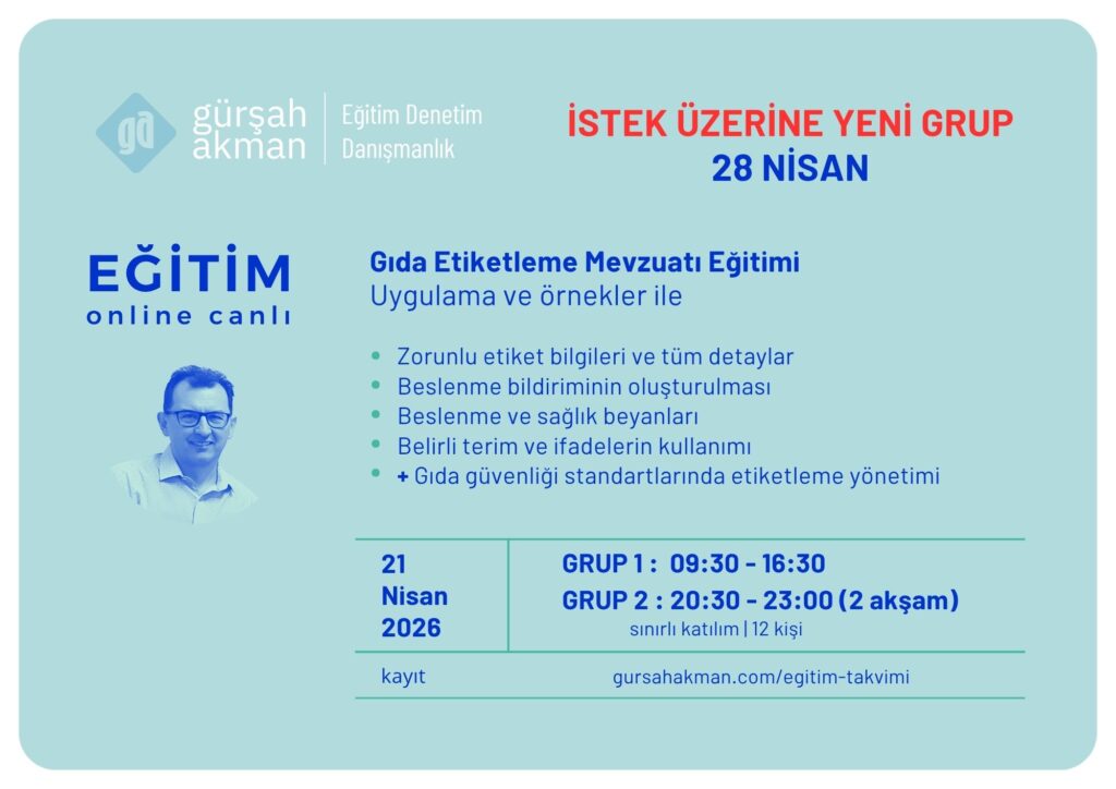 Gıda Etiketleme Mevzuatı Eğitimi